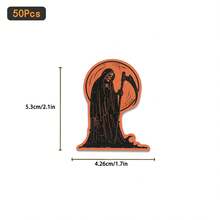 50 Buah Stiker Dekoratif Halloween Gotik Vintage Menyeramkan, Stiker PVC Tahan Air untuk Scrapbooking dan Perlengkapan Pesta Halloween - MultiWarna - View 12