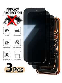 Navigator 3pcs Privacy Anti-Peeping Tempered Glass Screen Protector For Smartphone, Non-Full Screen, Shatter-Resistant, Compatible With IPhone Duo/18 Pro Max/18 Pro/18/17 Pro Max/17/17 Pro/17 Air/16 Pro Max/16/16 Pro/16 Plus/15 Pro Max/15/15 Pro/15 Plus/14 Pro Max/14/14 Pro/14 Plus/13 Pro Max/13/13 Pro/12/12 Pro/12 Pro Max/11/11 Pro Max All Series - Black - View 39