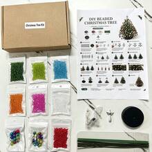 1 Set DIY Beaded Halloween Christmas Tree Kit, Handmade Mini Desktop Halloween Beaded Art, Shiny Holiday Decoration, Crystal Beaded Halloween Christmas Tree Making Kit, Holiday Desktop Ornament, Halloween Gift - Multicolor - View 13