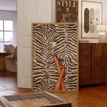 1/3pcs Frameless Brown Leopard Zebra Skateboard Y2K Wall Art Dorm Gift - Multi-color - View 5