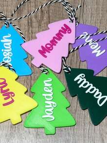 Personalized Christmas Gift Tag, Christmas Tree Name Tag, Christmas Stocking Tags, Christmas Basket Tag, Custom Christmas Tag, Tree Ornament - Christmas Tree Tag - View 4