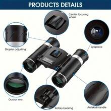 10x25mm Binoculars, Made Of High-Durability ABS Material With Compact Foldable Design, Optical Glass Lens, 10x Optical Magnification With Clear Focus, Suitable For Hunting, Outdoor Bird Watching, Camping Observation And Sports Events, Multi-Function Tool. - Multicolor - View 5