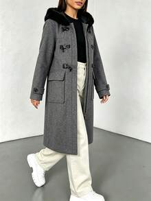Women Trench Coats - Dark Grey - View 1
