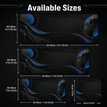 1pc Abstract Graphic Large Mouse Pad For Office Writing, Black Blue Desk Mat, Polyester Fiber Surface, Non-Slip Rubber Base, 4 Sizes Available - View 5