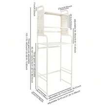 Adjustable Laundry Room Shelf, Expandable Over Toilet Washing Machine And Dryer Storage Rack, Laundry Room Storage And Organizer Standing Shelf - White - View 2
