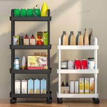 Multi-Layer Rolling Storage Cart, Compact Space-Saving Design, Durable Plastic Material, Suitable For Kitchen, Bathroom, Bedroom, Office, Warehouse, Garage, Easy Assembly, Multi-Functional Multi-Layer Storage Rack, Home Storage Organizer - View 3