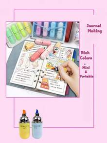 4pcs Mini Highlighters, Macaron Color Series, Compact & Portable, Aesthetic Highlighting Pens, Perfect For School, Office, Reading Notes, Journal Decoration And Marking Textbooks - Highlighter - View 9