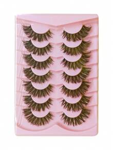 7 Pairs Russian Volume Curly Eyelash Extensions, Winged Tail Style - Black - View 5