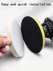 Circular Wool Felt Polishing Wheel Pad - Wear-Resistant Wool Polishing Wheel - Wool Felt Polishing Cloth Wheel Pad - For Car Polishing And Waxing, Desktop Paint Surface, Glass Surface Treatment - Available In Various Sizes - A - View 9