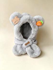 Winter Kids Hat Scarf Set, Thermal Lined Thickened Cartoon Cute Adorable Earflap Hat For Boys And Girls - Multicolor - View 5