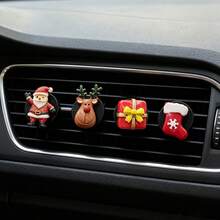 4pcs Random Cute Christmas Car Air Vent Aromatherapy Clips, Colorful Old Man Car Interior Decor, Holiday Fragrance Gift - Christmas Decorations - View 5
