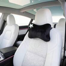 1pc Fashionable Silver Star Plush Car Neck Pillow, Sweet Neck Pillow To Relieve Fatigue, Women's Car Accessory - Multicolor - View 6