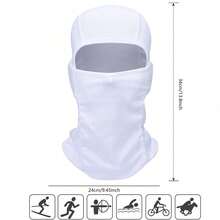 Unisex Ski Balaclava Full Face Mask, Windproof Sun Protection Breathable Face Mask, UV Protection Ski Scarf, Suitable For Men/Women/Workers - White - View 2