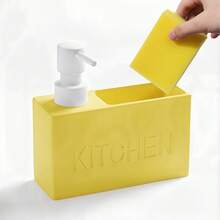 Dispenser Sabun Cuci Piring 2-in-1 dengan Pompa dan Slot Tempat Spons, Bentuk Persegi Panjang, Dispenser Sabun Cair Modern untuk Meja Dapur dan Penyimpanan di Atas Wastafel. - A - View 10