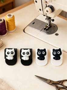 Cat-Shaped Sewing Machine Scissors And Tools Storage Box (With Adhesive Backing) - Multi-Functional Storage Box Designed Specifically For Sewing Supplies. This Practical Storage Unit Can Serve As A Dedicated Organizer For Scissors, Tweezers And Seam Rippers. - Style C - View 5