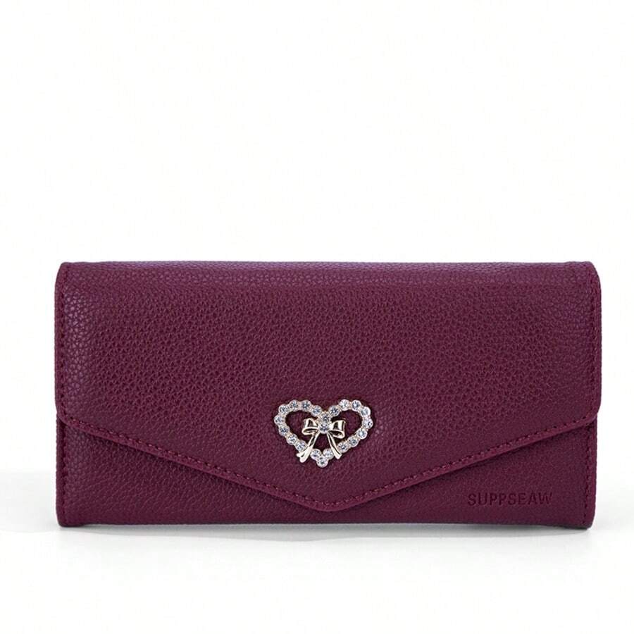 Dompet Ponsel Wanita, Tas Clutch dengan Tali Bahu yang Dapat Dilepas, Dompet Panjang Minimalis