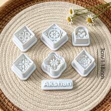 7pcs Retro Floral Tile Clay Cutting Molds, Geometric Flower Embossing Cutters, Polymer Clay Tools For Handmade Earring Pendant Ornament Making - 7pcs - View 3