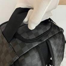 1pc Fashion Pattern Multi-Purpose Backpack, Popular Lightweight Printed Backpack, Fashionable Outdoor Commuter Bag, Large Capacity Travel Bag, Multi-Function Storage Backpack, Adjustable Shoulder Straps, Back To School, Valentine's Day Best Gift, Gift For Friends Or Others, Gift For Men, A Fun Gift - Black - View 12