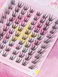 Individual Cluster False Eyelashes Spiky Wispy Lash Clusters Soft Lightweight DIY Eyelash Extensions Natural Daily Eye Makeup Reusable Segment Lashes For Beginner - C - View 4