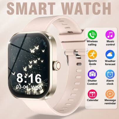 Nouvelle Montre Connectée Mode Unisexe, Appel/SMS Sans Fil, Modes Sportifs Multiples, Surveillance de la Santé, Compatible avec les Téléphones et Android