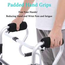 Walker Grips (2 Packs), Soft Padded Hand Covers, Non-Slip Comfortable Cushion Padding For Folding Walker Handle, Moisture Wicking Mobility Accessory - Black - View 5