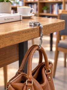 1pc Customized Personalized Fashion Bag Holder Handbag Hook Foldable Hook Rack Portable Key Holder Desktop Hook Hardware Travel Outdoor Storage Hook - Multicolor - View 7
