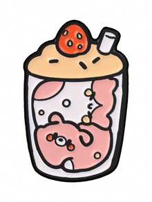 1pc/4pcs Cute Cartoon Brooch With Assorted Cat-In-Drink-Cup Patterns, Fashion Clothing Accessory Badge, Bag Lapel Pin, Gift For Friends - Multicolor - View 8