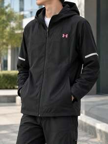 Under Armour Men's UA Tech Utility Woven Hooded Casual Training Jacket 6004967-001 - Black - View 2