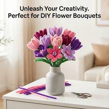 350/373pcs Handmade Chenille Stems Set, 7-Color Mixed Chenille Stems ...