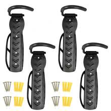 4x Bike Stand Storage Wall Mount Hook Steel Bicycle Rack Garage Hanger Holder - Black - View 1