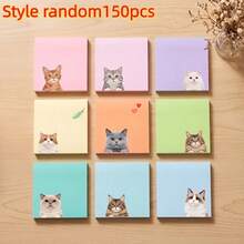 150pcs Macaron Cat Sticky Notes, Random Patterns, Soft And Cute, High Aesthetic Value. Suitable For Decorating Student Notebooks And Leaving Office Memos - one-size - View 7