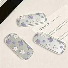 This Self-Adhesive Mirror (Acrylic Material) Features A Cartoon Flower Cat Design, Suitable For Phones, Tablets, Desktops, Refrigerators And Cars, Can Be Used As A Stand Or A Vanity Mirror - Multicolor - View 5