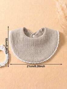 5pcs Newborn Candy Color Snowball Edge Cute Baby Bibs, Soft Skin-Friendly Baby Drool Bibs Set, Suitable For Daily Use In All Seasons - Multicolor - View 6