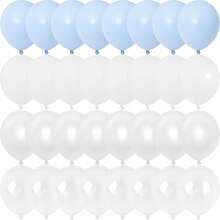 40pcs Light Blue, Pearl White & Transparent Balloons, 10 Inch, Suitable For Baby Shower, Bachelorette Party, Birthday, Wedding And Bridal Shower Decoration - View 2