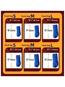 1 Pair Professional Horse Leg Guards, Horse Leg Wraps, Horse Hoof Leg Guards, Horse Leg Protectors, 2/4 Pieces, Lower Limb Protection, Front And Rear Leg Protective Gear, Anti-Collision Leg Bags, Professional Equestrian Competition Equipment, Durable And Adjustable Straps, Soft Material For Front And Rear Leg Support To Gently Care For Delicate Leg Tissues Of Foals And Adult Horses, Reusable - Black - View 9