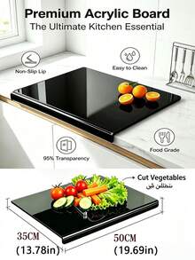 Acrylic Cutting Board Non-Slip Vegetable And Fruit Cutting Board Fruit Cutting Mat Kitchen Countertop Transparent Cutting Board Fruit And Vegetable Cutting Mat Cutting Board Acrylic Cutting Board Acrylic Cutting Board Transparent Black Non-Slip Kitchen Fruit And Vegetable Cutting Board Cooked Food Plastic Cutting Board - View 11
