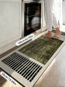 1pc Rubber Material Kitchen Runner Rug, Striped Print Pattern, Nordic Luxury Style Kitchen Mat, Long Runner Carpet For Laundry Room, Thick Fabric With Comfortable Foot Feel, Easy To Clean, Machine Washable And Hand Washable, Practical Entryway Door Mat Home Decor Rug, Autumn/Winter Gift For Room Decoration, Suitable For Dining Room, Kitchen, Laundry Room, Indoor Doorway And Other Indoor Areas - Multicolor - View 2