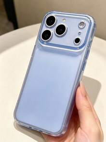 Minimalist Transparent Glossy Camera Protection Phone Case, Compatible With IPhone 18 Pro Max 17 ProMax 17Pro 17 Air 16 ProMax 15 14 13 Pro Max, Matte Transparent Back Cover - Transparent Blue - View 7