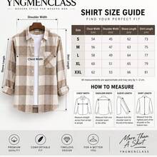 Men's Plaid Long Sleeve Shirt - Casual Button-Down Plaid Shirt With Collar - Beige - View 4