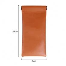 2PCS Magnetic Glasses Case With Spring Top - Soft Leather Case Pouch For Sunglasses - Black - View 2