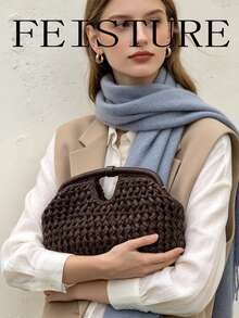 編織手提包 極簡草編包 休閒百搭 適合夏季度假與日常使用 大小尺寸可選 沙灘風 - 彩色 - 查看 2