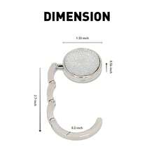 1 Pc White Rhinestone Purse Hook Foldable Handbag Hanger Bling Bag Holder Folding Table Desk Hook Crystal Style Purse Hanger Sparkling Decorative Purse Holder Portable Bag Hanger Handbag Hook For Table Desk Restaurant Office Home Party Bar - Multicolor - View 3