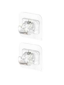 4-Piece No-Drill Adjustable Curtain Rod Brackets With Self-Adhesive, For Bathroom, Kitchen, Space Saving - Clear - View 11