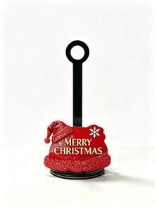 Merry Christmas Red Glitter Christmas Hat Napkin Holder, Restaurant Tabletop Decor Ornament - View 5