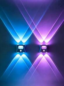 16 Color Smart Sensor RGB Wall Light Night Light, Magnetic Installation, Remote Control, USB Rechargeable, Suitable For Bedroom, Living Room, Game Room And Holiday Party Lighting - 4-head Cat Eye Motion Sensor Wall Light - View 3