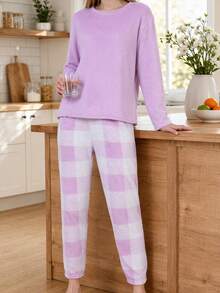 Women Pajama Sets - Purple - View 4