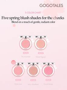 GOGO TALES Huajian Glow Solid Color Blush, Mencerahkan, Membentuk Kontur dan Memperluas Warna, Perona Pipi Kontur 3D Saturasi Rendah, Bedak Perona Pipi Highlighter dan Kontur, Cocok Untuk Pemula GOGOTALES - #G01 Merah Muda Persik - View 6