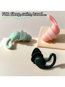6pcs Set (4 Earplugs + 2 Storage Boxes) Reusable Silicone Earplugs, Designed For Sleep And Swimming, Comfortable And Durable, Suitable For Studying, Concerts, Travel, Work And Other Activities, Combining Durability And Stylish Appearance, Random Packaging - Multi-color - View 7