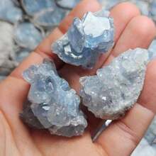 1pc AAA+ Celestine Cluster Crystal, Celestine Geode Mineral Specimen, Home Decor Crystal, Jewelry Pattern, Jewelry Making, Mother's Day, Thanksgiving - Baby Blue - View 8