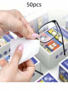 100pcs Disposable Eyeglass Cleaning Wipes, Personalized Packaging Lens Cleaning Cloth, Suitable For Glasses, Fashion Eyewear, Smartphone Screens, Electronic Devices And Camera Lenses, Portable Eyeglass Cleaning Screen Cleaning, Compact And Durable, National Day, Graduation, Distribution - Multicolor - View 10